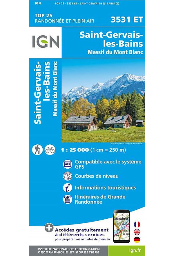 3531 ET - St-Gervais-Les-Bains/Massif du Mont Blanc Walking Map